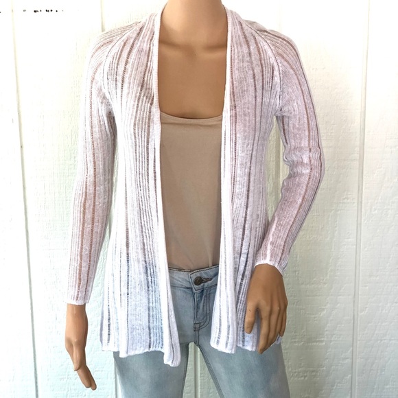 tahari linen cardigan